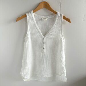 Lou & Grey White Gauze Tank Top